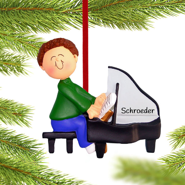 Piano Player Personalized or Female Christmas Ornament