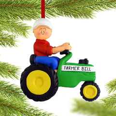 keepsake personalized green tractor male christmas ornament – Christmas ornament, holiday tree decoration or gift
