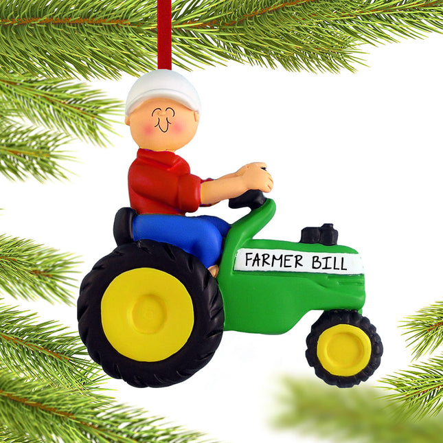 keepsake personalized green tractor male christmas ornament – Christmas ornament, holiday tree decoration or gift
