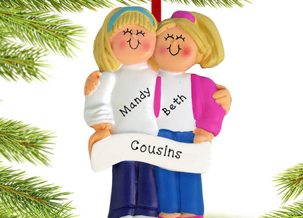 decorative personalized friends or sisters christmas ornament – Christmas ornament, holiday tree decoration or gift