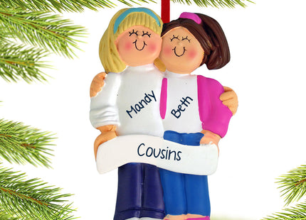 holiday personalized friends or sisters christmas ornament – Christmas ornament, holiday tree decoration or gift