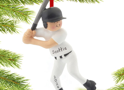 keepsake personalized baseball player christmas ornament – Christmas ornament, holiday tree decoration or gift