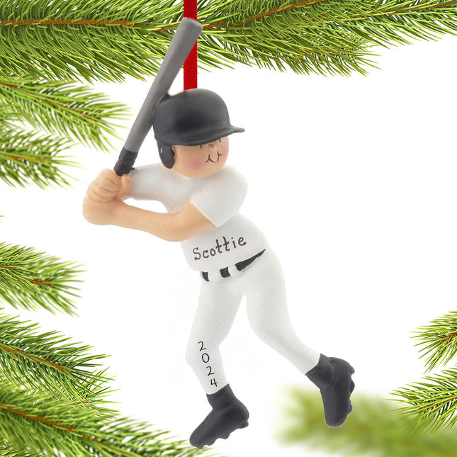 keepsake personalized baseball player christmas ornament – Christmas ornament, holiday tree decoration or gift