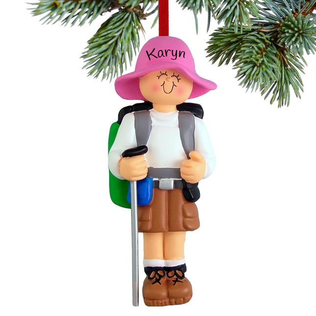 personalized personalized hiker female christmas ornament – Christmas ornament, holiday tree decoration or gift