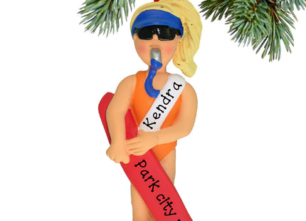 keepsake personalized lifeguard female christmas ornament – Christmas ornament, holiday tree decoration or gift