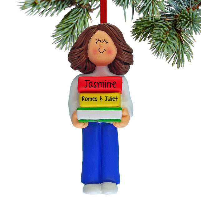 keepsake personalized reader girl christmas ornament – Christmas ornament, holiday tree decoration or gift