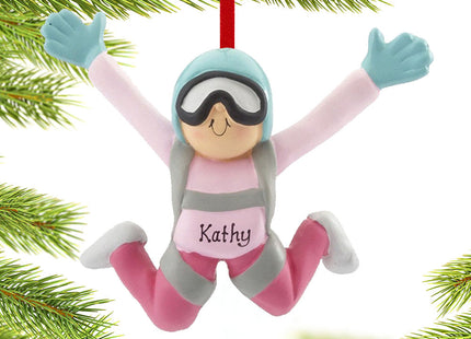 custom personalized skydiver female christmas ornament – Christmas ornament, holiday tree decoration or gift