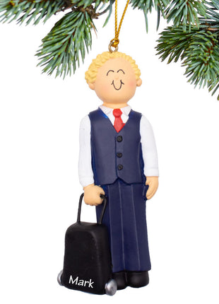 Flight Attendant, Businessman, Traveler Ornament  by ORNAMENT CENTRAL Ornament
