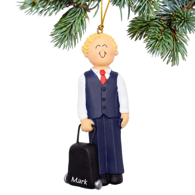 custom personalized flight attendant, businessman, traveler christmas ornament – Christmas ornament, holiday tree decoration 