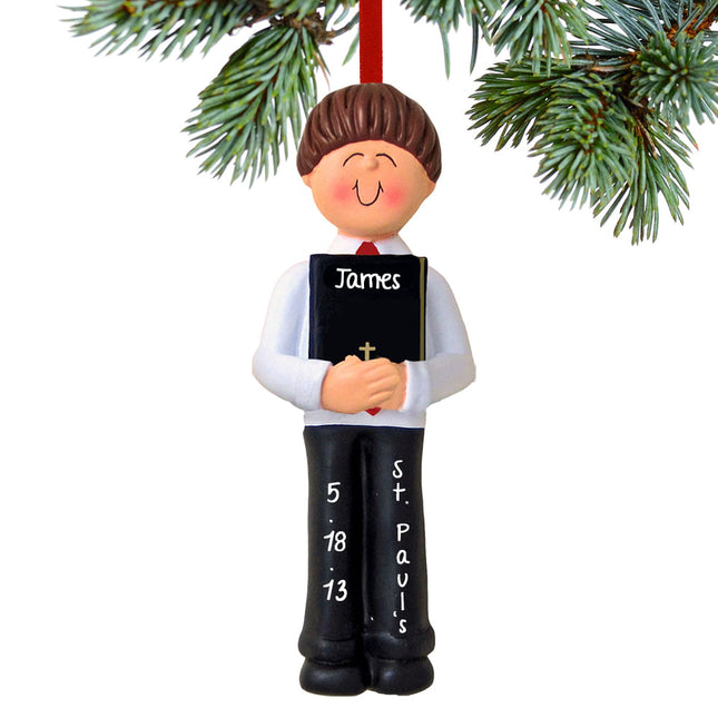decorative personalized first communion with bible boy christmas ornament – Christmas ornament, holiday tree decoration or gi
