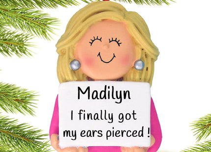 custom personalized earrings female christmas ornament – Christmas ornament, holiday tree decoration or gift