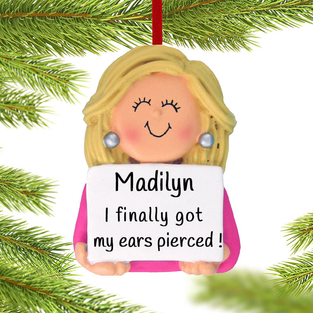 custom personalized earrings female christmas ornament – Christmas ornament, holiday tree decoration or gift
