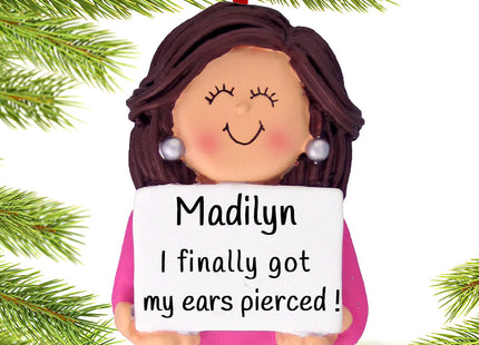 engraved personalized earrings female christmas ornament – Christmas ornament, holiday tree decoration or gift