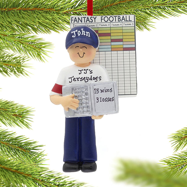 keepsake personalized fantasy football male christmas ornament – Christmas ornament, holiday tree decoration or gift