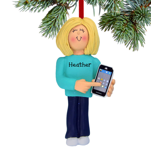 Smart Phone Personalized Ornament - Male or Female