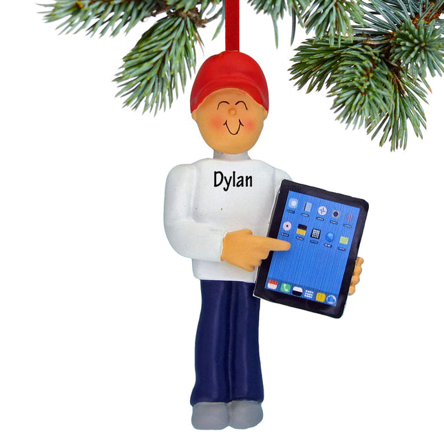 holiday personalized touch tablet computer male christmas ornament – Christmas ornament, holiday tree decoration or gift