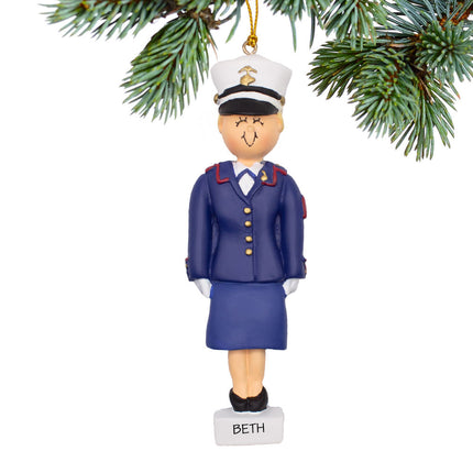 engraved personalized marine female christmas ornament – Christmas ornament, holiday tree decoration or gift