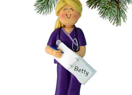 personalized personalized nurse, emt, or physician assistant female christmas ornament – Christmas ornament, holiday tree dec