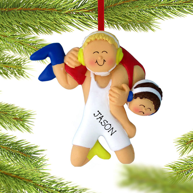 Wrestling Personalized With Opponent on Shoulder Personalized Ornament