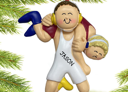 engraved personalized wrestling male christmas ornament – Christmas ornament, holiday tree decoration or gift