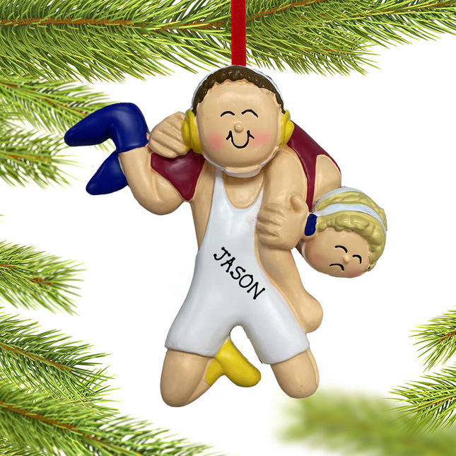 Wrestling Personalized With Opponent on Shoulder Personalized Ornament