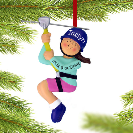 Zipline Personalized Ornament - Male or Female