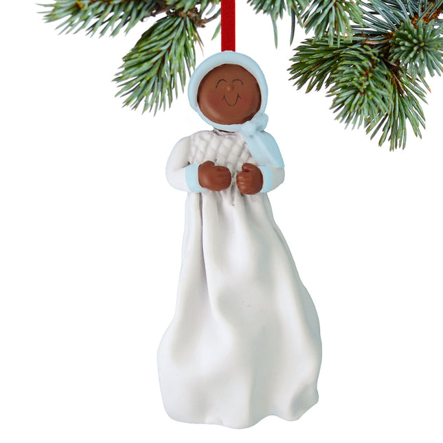 custom baptism or christening boy christmas ornament – Christmas ornament, holiday tree decoration or gift