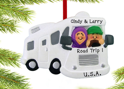 engraved personalized motor home rv couple christmas ornament – Christmas ornament, holiday tree decoration or gift