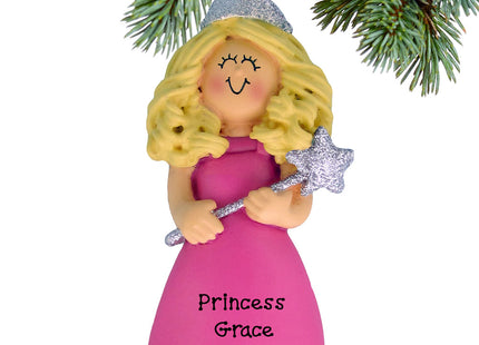 holiday personalized glitter princess christmas ornament – Christmas ornament, holiday tree decoration or gift