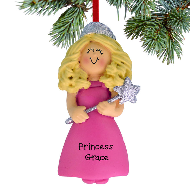 holiday personalized glitter princess christmas ornament – Christmas ornament, holiday tree decoration or gift