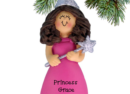 decorative personalized glitter princess christmas ornament – Christmas ornament, holiday tree decoration or gift