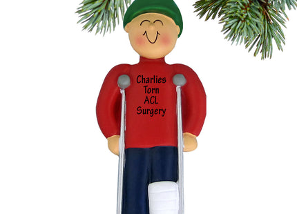 personalized personalized broken leg male christmas ornament – Christmas ornament, holiday tree decoration or gift