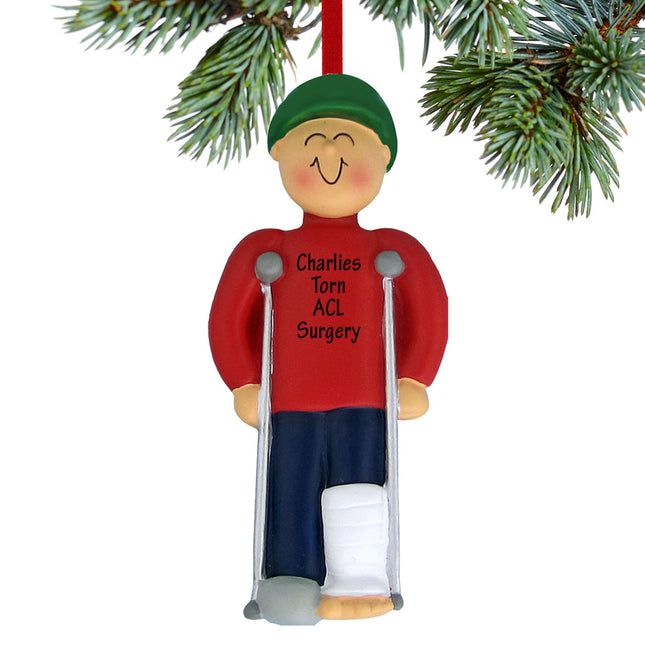 personalized personalized broken leg male christmas ornament – Christmas ornament, holiday tree decoration or gift