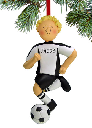 Personalized Soccer Boy Uniform Christmas Ornament - by ORNAMENT CENTRAL Personalized Ornament
