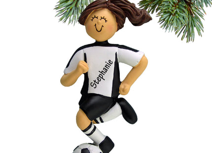 decorative personalized soccer girl black uniform christmas ornament – Christmas ornament, holiday tree decoration or gift