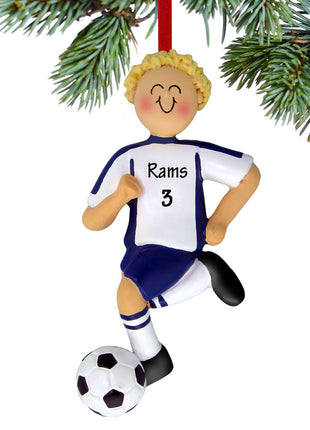Personalized Soccer Boy Uniform Christmas Ornament - by ORNAMENT CENTRAL Personalized Ornament