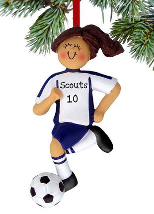 Soccer Girl Blue Uniform Ornament  by ORNAMENT CENTRAL Ornament