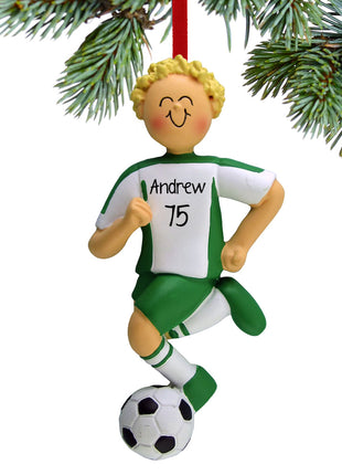 Personalized Soccer Boy Uniform Christmas Ornament - by ORNAMENT CENTRAL Personalized Ornament