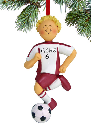 Personalized Soccer Boy Uniform Christmas Ornament - by ORNAMENT CENTRAL Personalized Ornament