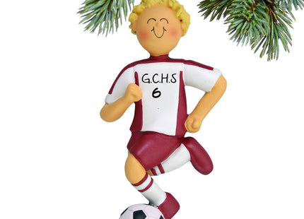Running Soccer Boy With Different Colored Uniform Personalized Ornament