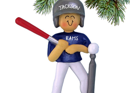 holiday personalized tee ball boy christmas ornament – Christmas ornament, holiday tree decoration or gift