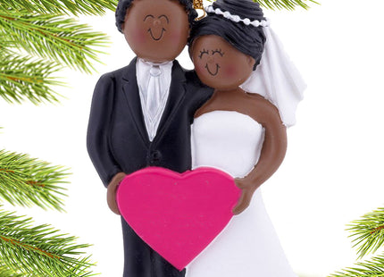 engraved bride and groom christmas ornament – Christmas ornament, holiday tree decoration or gift