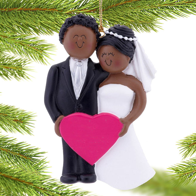 engraved bride and groom christmas ornament – Christmas ornament, holiday tree decoration or gift