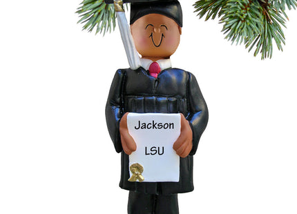 decorative personalized graduate male christmas ornament – Christmas ornament, holiday tree decoration or gift
