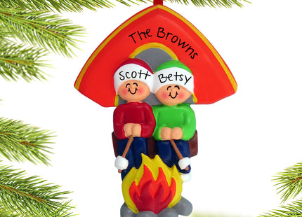 personalized personalized camping couple christmas ornament – Christmas ornament, holiday tree decoration or gift