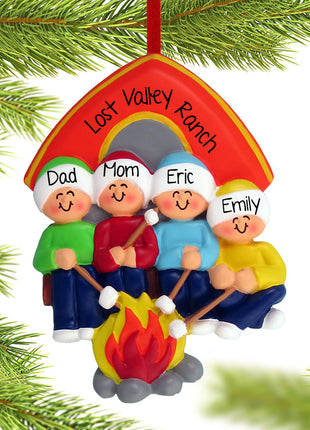Camping Family of 4 Ornament  by ORNAMENT CENTRAL Ornament