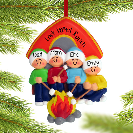 Camping Family Personalized Ornament  - 2, 3, 4, 5 Family Members