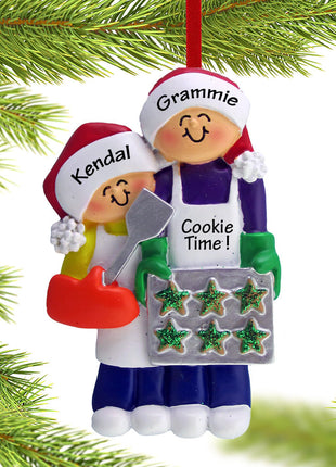 Baking Cookies with Grandma or Mom - 1 Child Ornament  by ORNAMENT CENTRAL Ornament