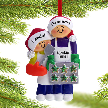 personalized personalized baking cookies with grandma or mom - 1 child christmas ornament – Christmas ornament, holiday tree 