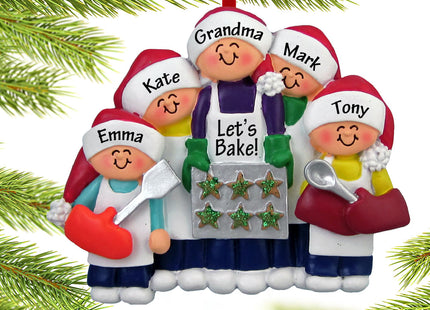 personalized personalized baking cookies with grandma or mom - 4 children christmas ornament – Christmas ornament, holiday tr